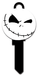 D118 - Jack Skellington Shape  | Jack Skellington Shape  Disney, nightmare, before, christmas, jack, skellington, sally, tim, burton, halloween, pumpkin, king, licensed, house, key, KW, kw1, kw10, kwikset, sc1, schlage, wr, wr3, wr5, weiser