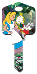 D122 - Alice in Wonderland  | Alice en Wonderlet  Disney, Alice in Wonderland, licensed, house, key, kw, kw1, kw10, kwikset, sc1, schlage, wr, wr3, wr5, weiser