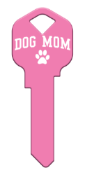HK70 - Dog Mom  | Dog Mom  happy, key, pink, dog, mom, pet, house, keys, kwikset, Schlage, weiser, kw, sc1, wr5