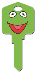 D22 - Kermit and Miss Piggy  | Kermit et Miss Piggy  Disney,kermit,frog,puppets,muppets,funny,licensed,license,kw,wr,sc1, The Muppets, Kermit & Miss Piggy Painted House Key Blanks, Kermit and Miss Piggy