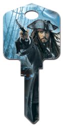 D27 - Captn Jack Sparrow  | Captn Jack Sparrow  Disney,pirates,of,the,caribbean,jack sparrow,jack,disney,key,house key,art,howard,howardkeys,sc1,kw,wr, Pirates of the Caribbean, Captn Jack Sparrow licensed painted house key blank