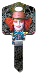 D58 - The Mad Hatter  | The Mad Hatter  Disney, Alice in Wonderland, The Mad Hatter, house key blank, licensed, painted