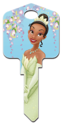 D60 - Princess Tiana  | Princess Tiana  Disney,tiana,princess,and,the,frog,disney princess,key,wr,kw,sc1,animated,art,keys,house keys,house key, Princess and the Frog, Princess Tiana, licensed, painted, house key, key blank