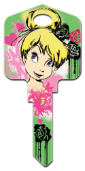 D65 - Stencil Tink  | Stencil Tink  Disney, Tinker Bell, Fairies, licensed, painted, house keys, key blanks,tinkerbell,fairy,magic,housekey,