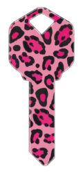 HK10 - Pink Leopard Print  | Pink Leopard Print  happy, key, pink, leopard, print, animal, pattern, house, keys, kw, sc1, wr5