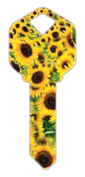 HK14 - Sunflowers  | Sunflowers  happy, key, sunflowers, sunflower, flower, flowers, field, summer, floral, house, keys, kw, sc1, wr5, kwikset, schlage, weiser