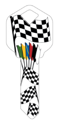 HK16 - Racing Flags  | Racing Flags  happy, key, racing, flags, flag, checkered, caution, start, finish, nascar, motocross, super cross, mx, sx, house, keys, kw, sc1, wr5