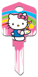 SR7 - Hello Kitty<sup>&reg;</sup> Paint  | Paint  Hello Kitty, house key, licensed, painted, key blanks, paint,key,house keys,license,licensed,art,hello,kitty
