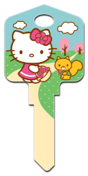 SR8 - Hello Kitty<sup>&reg;</sup> Springtime  | Springtime  Hello Kitty, house key, licensed, painted, key blanks, Springtime,house keys,art, licensed,key,keys,licensed,official