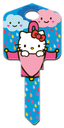 SR9 - Hello Kitty<sup>&reg;</sup> Rain or Shine  | Rain or Shine  Hello Kitty,hello,kitty,art,licensed,rain,or,shine,key,keys,house keys,sc1,wr,kw, house key, licensed, painted, key blanks, Rain or Shine