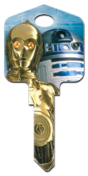 SW6 - C-3PO & R2-D2  | C-3PO & R2-D2  Star Wars,c3p0,c3po,r2d2,r2,d2,droid,key,keys,house keys,house key,license,licensed,art,jedi,star,wars, C-3PO and R2-D2, house key blank, licensed, painted