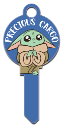 SW24 - Grogu Round Shape  | Grogu Round Shape  Star Wars, The Mandalorian, The Child, Baby Yoda, Grogu, house key, key, novelty key, coined key, stamped key, KW, Kwikset, SC1, Schlage