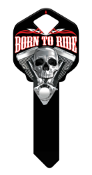 HK40 - Born to Ride  | Born to Ride  happy, key, born, ride, skull, skeleton, chrome, motorcycle, harley, davidson, v-twin, motor, engine, house, keys, kw, sc1, wr5