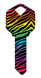 HK43 - Rainbow Zebra  | Rainbow Zebra  happy, key, rainbow, zebra, print, animal, wild, fashion, pattern, zoo, house, keys, kw, sc1, wr5