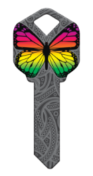 HK46 - Rainbow Butterfly  | Rainbow Butterfly  happy, key, rainbow, butterflies, butterfly, colorful, house, keys, kw, sc1, wr5