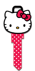 SR11 - Hello Kitty<sup>&reg;</sup> Head Shape  | Hello Kitty Head Shape  Hello Kitty, 'Head Shape,' Licensed, Painted, House Key Blank